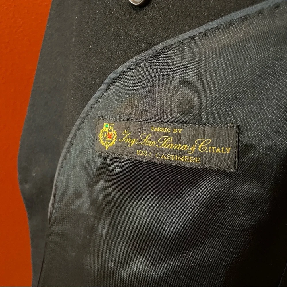 Brooks Brothers Men’s 100%‎ Loro Piana Italian Black Cashmere Blazer Sport Coat